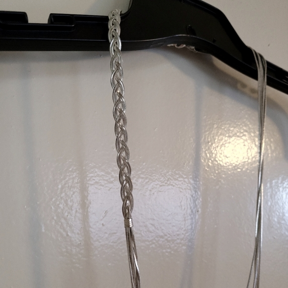 Express Silver Layered Long Necklace - Picture 2 of 2